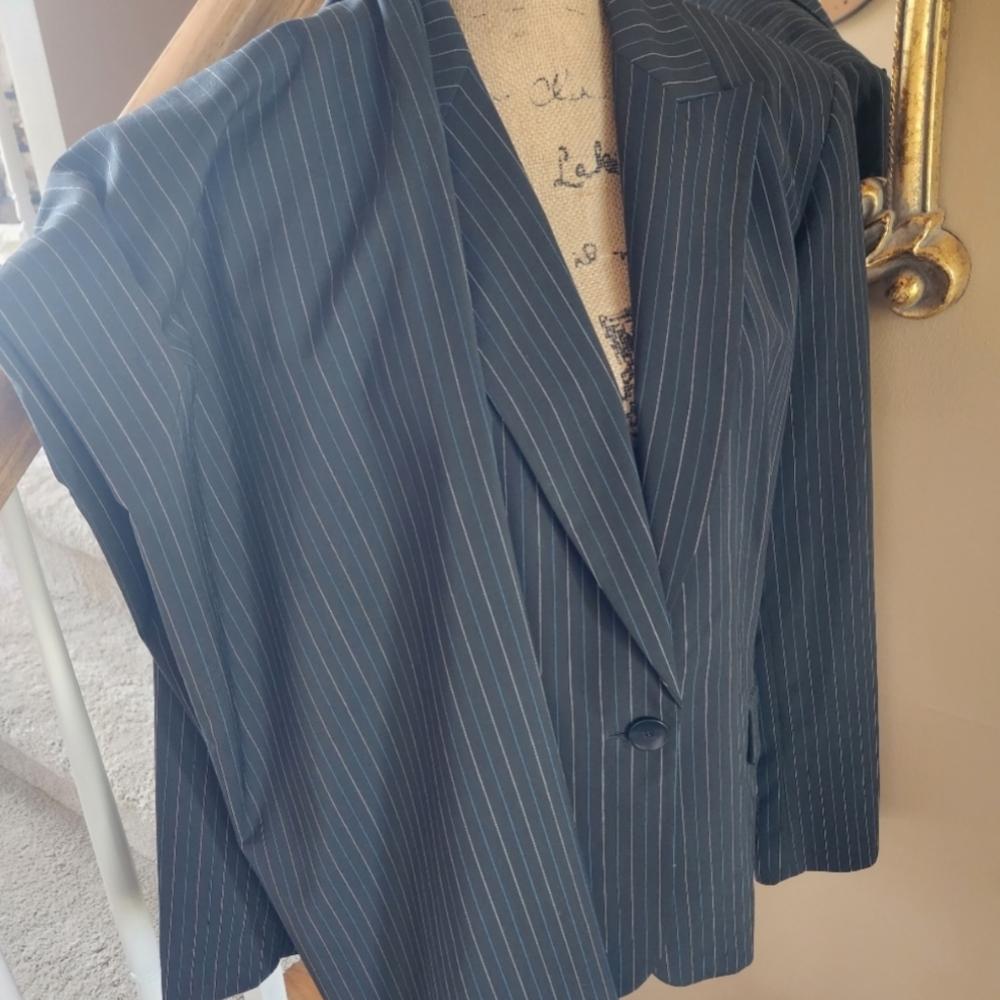 Navy Pinstripe Blazer